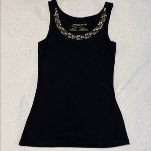 Chic Black Tank with Metallic Details